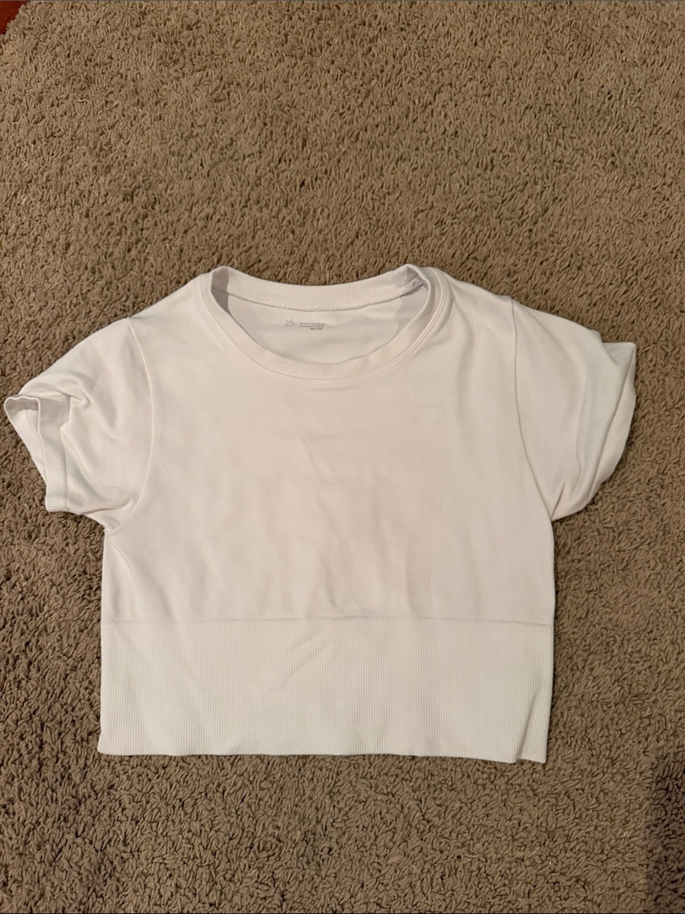 White Crewneck Tee with Sun Logo